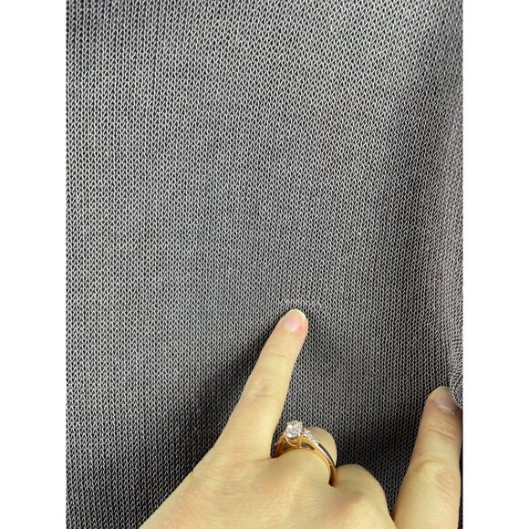 One Grey Day Women's Large Linen Open Weave Knit Drop Shoulder Beach Hoodie - Picture 12 of 13